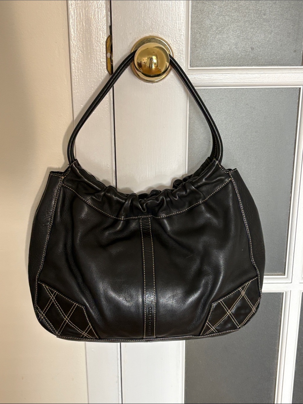 Franco  Sarto Black Leather Shoulder Bag